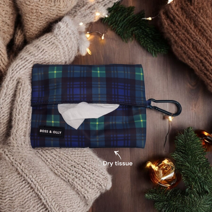 The Memphis Pouch - Forest Plaids