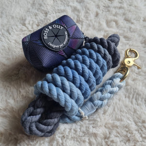 Hand-dyed Rope Leash (Blue)